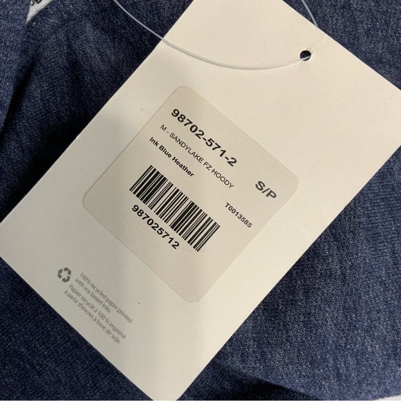 Roots73 Size Small Sandy Lake FZ Fleece Hoody. Ink Blue Heather. Style#98702. - Picture 8 of 9